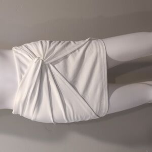 SHEIN White Twist Front Mini Skirt Size XS